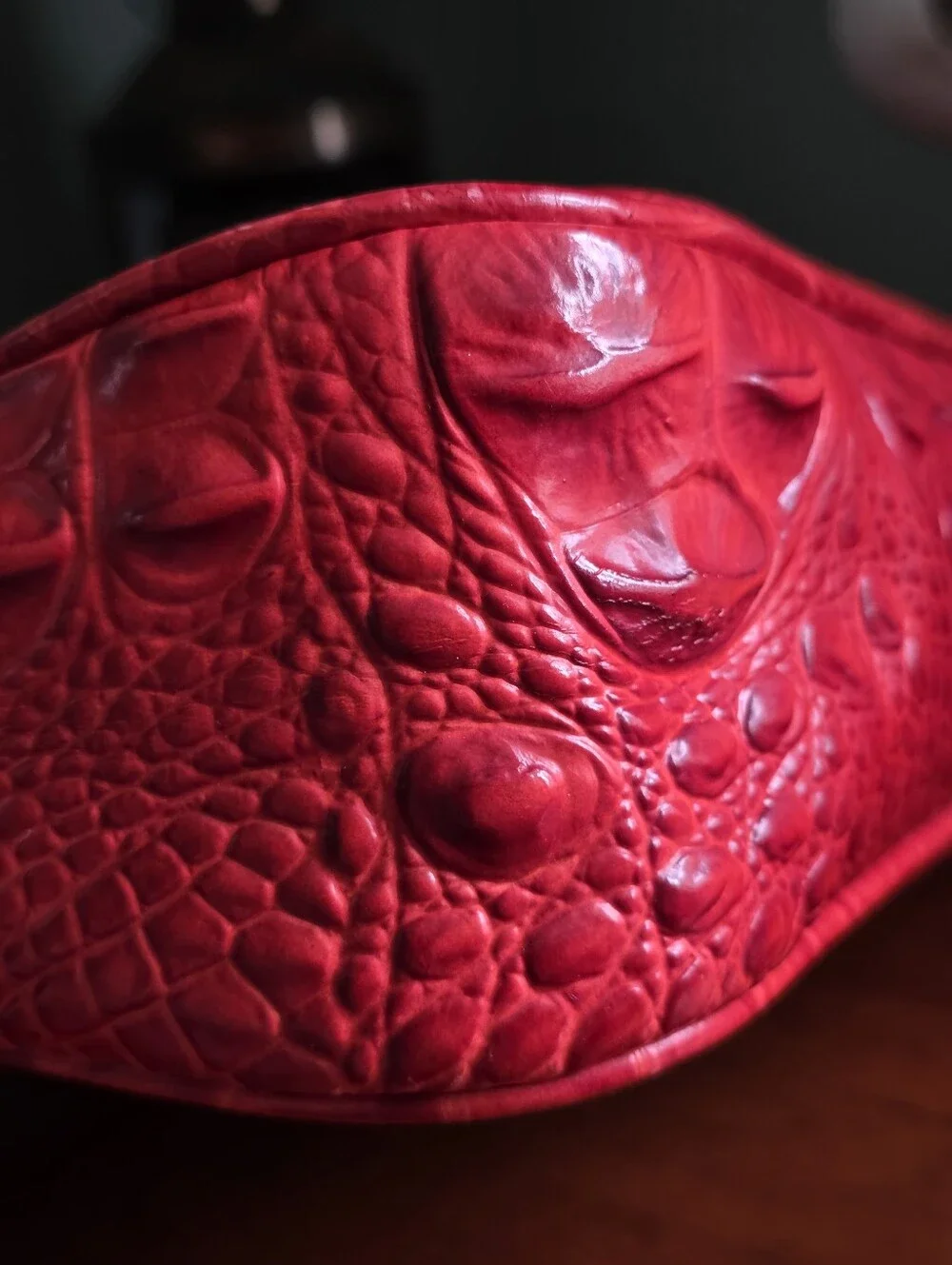 Brahmin Kathleen Small Heat Melbourne Croc Embossed Leather Shoulder Hobo Bag